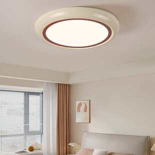 现代简约创意圆形主卧书房吸顶灯法式 奶油风儿童房护眼吸顶灯