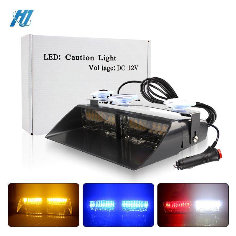 S2吸盘铲子灯 汽车工程车挡风玻璃开道警示灯16LED货车卡车爆闪灯