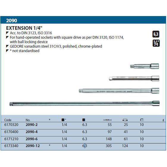 吉多瑞Gd1ore延1/4套筒长杆2090-2订货e号6173340无品牌/现货