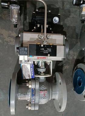 -球阀气动普通三联带16C法兰作用铸钢单件球阀Q641F
