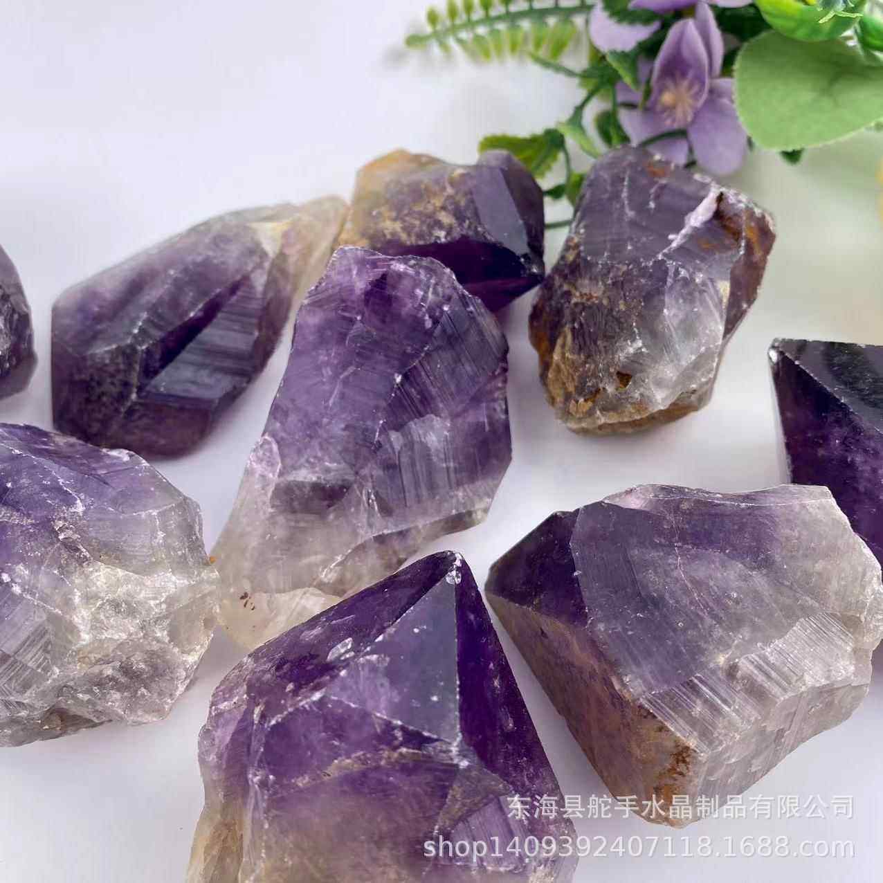 天然大块紫水晶原石裸石摆件毛料雕刻消磁净化水晶石原石办公摆件