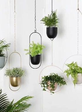 Creative Iron Plant Pot Hanging Bucket with Hook Hanging