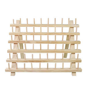 实木折叠线轴置物架缝纫线针线放线架子皮革线圈梭芯线团收纳