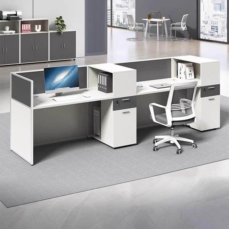 简约现代职员办公桌椅组合4人位 财务桌员工桌屏风隔断卡座6人位