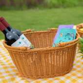 仿藤篮编织手提篮户外收纳篮水果篮蔬菜筐野餐篮超市购物篮藤筐