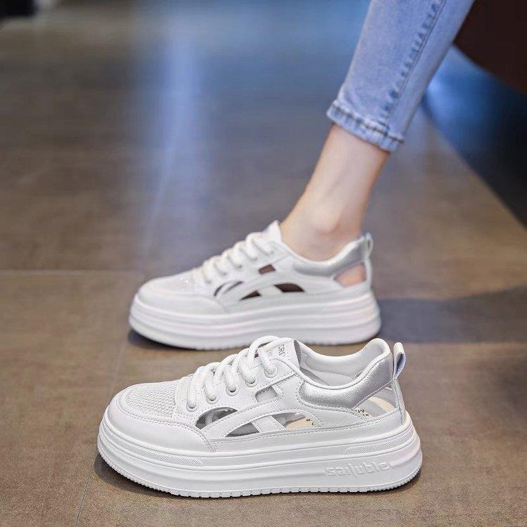 增高小白透气镂空百搭休闲老爹鞋