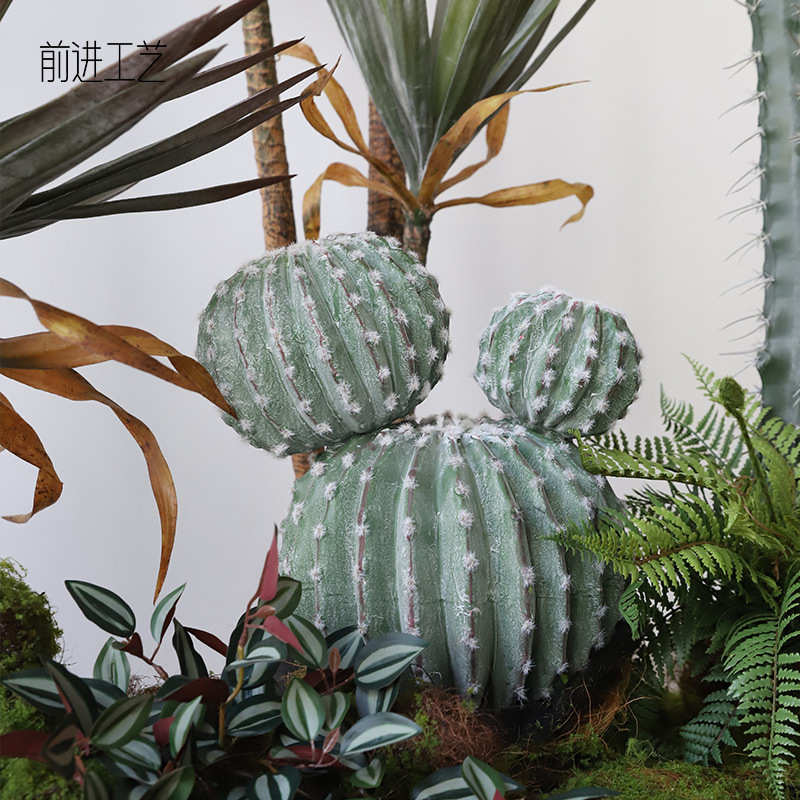 套装绿室内景观酒店植物龙舌兰玄关装饰落地木造景千年植组合仿真