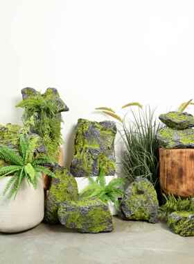 模拟苔藓石造景室内园林假山舞台装饰苔藓泡沫假石道具装饰