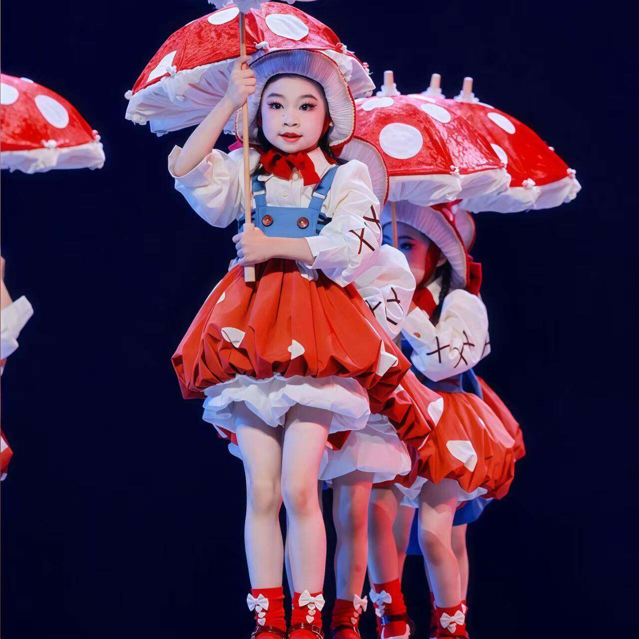 蘑菇绿野仙踪舞蹈服装道具学校表演汇演展演儿童比赛洛丽塔小红帽