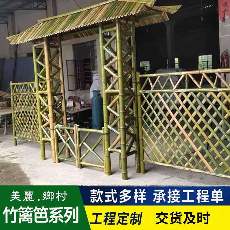 竹木门楼牢固竹门楼移动景观建筑竹门楼竹门头厂家供应