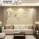 新古典电视背景墙布新中式 饰3D壁布花鸟壁画定制 壁纸客厅玄关装