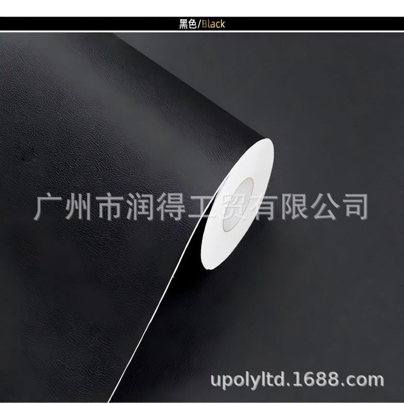 PVC加厚纯黑色磨砂自粘波音软片客厅墙纸家具服装店摄影墙贴