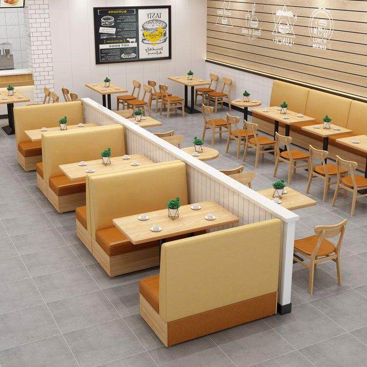 餐饮店桌椅奶茶店日料店主题餐厅卡座食堂面馆粉店小吃店沙发组合