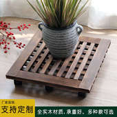 花盆底座滚轮托盘万向轮移动带滑轮木质花架长方形加厚拖轱辘底盘