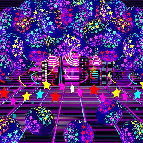 Happy Birthday Neon Glow Balloons Glow in Blacklight Fluores