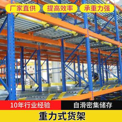 源头厂家重力式货架滚筒货架先入先出存储量大管理方便