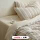 简约纯棉裸睡超柔亲肤色织全棉双层纱四件套高端被套床单四季 通用