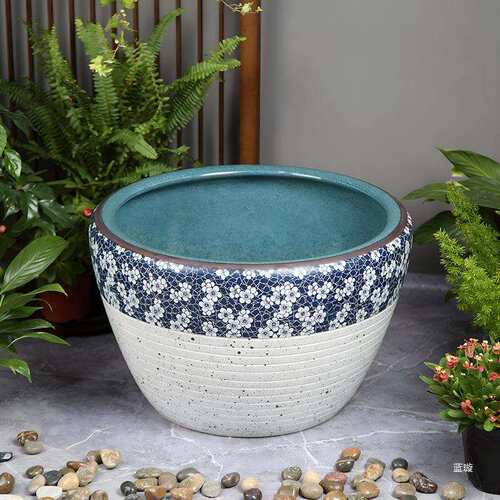 景德镇陶瓷大缸鱼缸古法造景假山盆睡莲盆荷花缸落地阳台庭院摆设