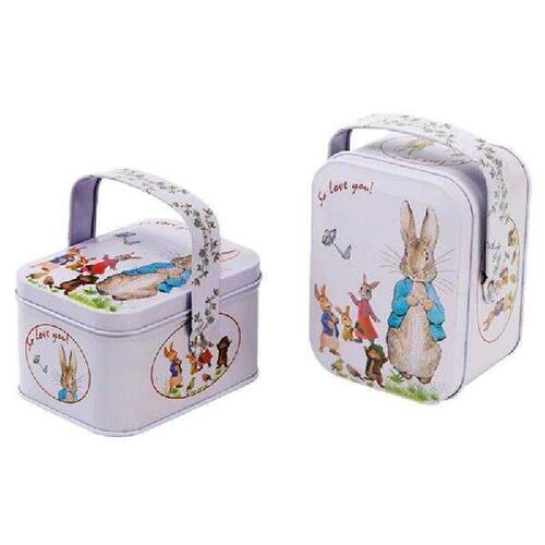1Pc Vintage Tinplate Suitcase Candy Box Gift Box Cookie