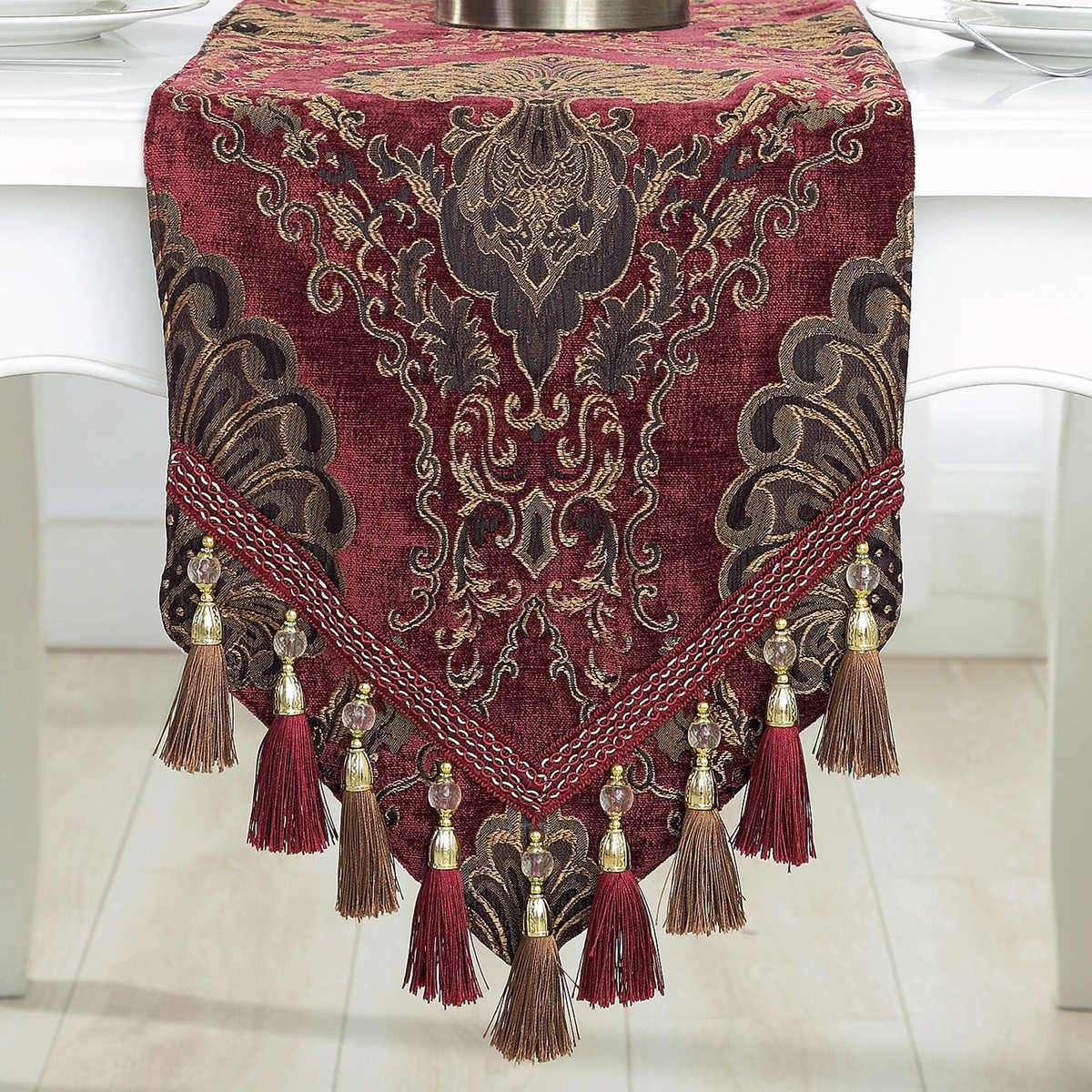 雪尼尔美式桌旗床旗复古欧式轻奢电视柜餐桌边柜鞋柜装饰布现货