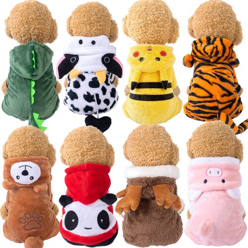 Cute Dinosaur Design Pet Costume Pet Warm Coat Twolegged