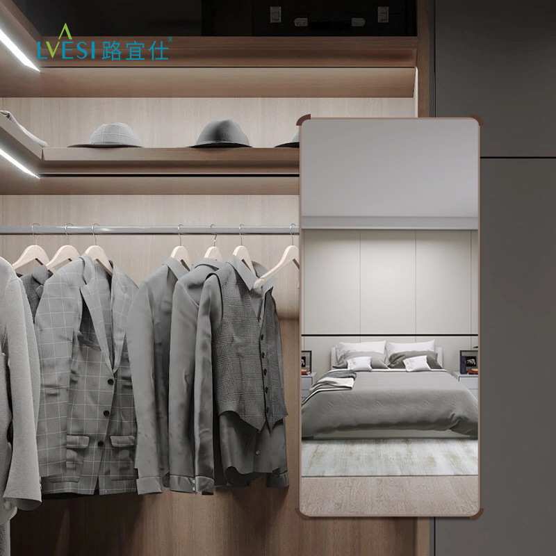 全身镜衣橱旋转衣柜镜推拉镜折叠伸缩试衣镜子内置内装 厂家直销