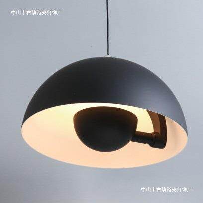现代简约单头吊灯创意复古工业风餐厅吧台透明灯罩床头小吊灯