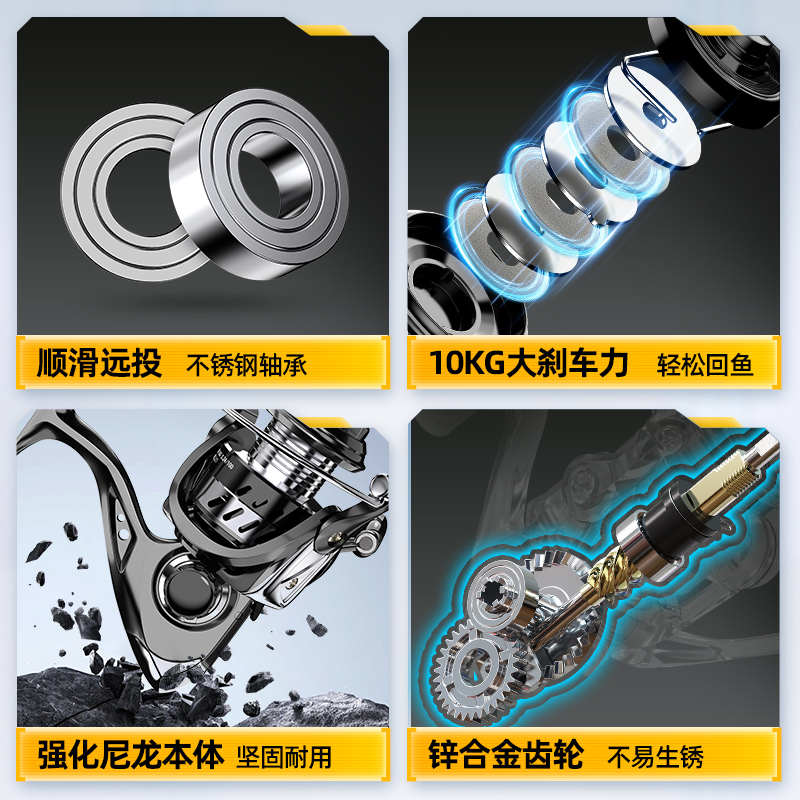 路亚纺车轮无间隙微物渔轮全金属线杯顺滑远投海杆矶钓竿鱼线轮