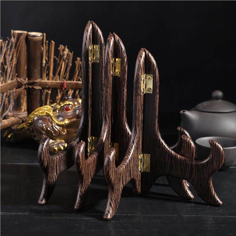 普洱茶架子实木茶饼架七子工摆仿架白茶瓷盘圆盘艺品饼支架展c5ei