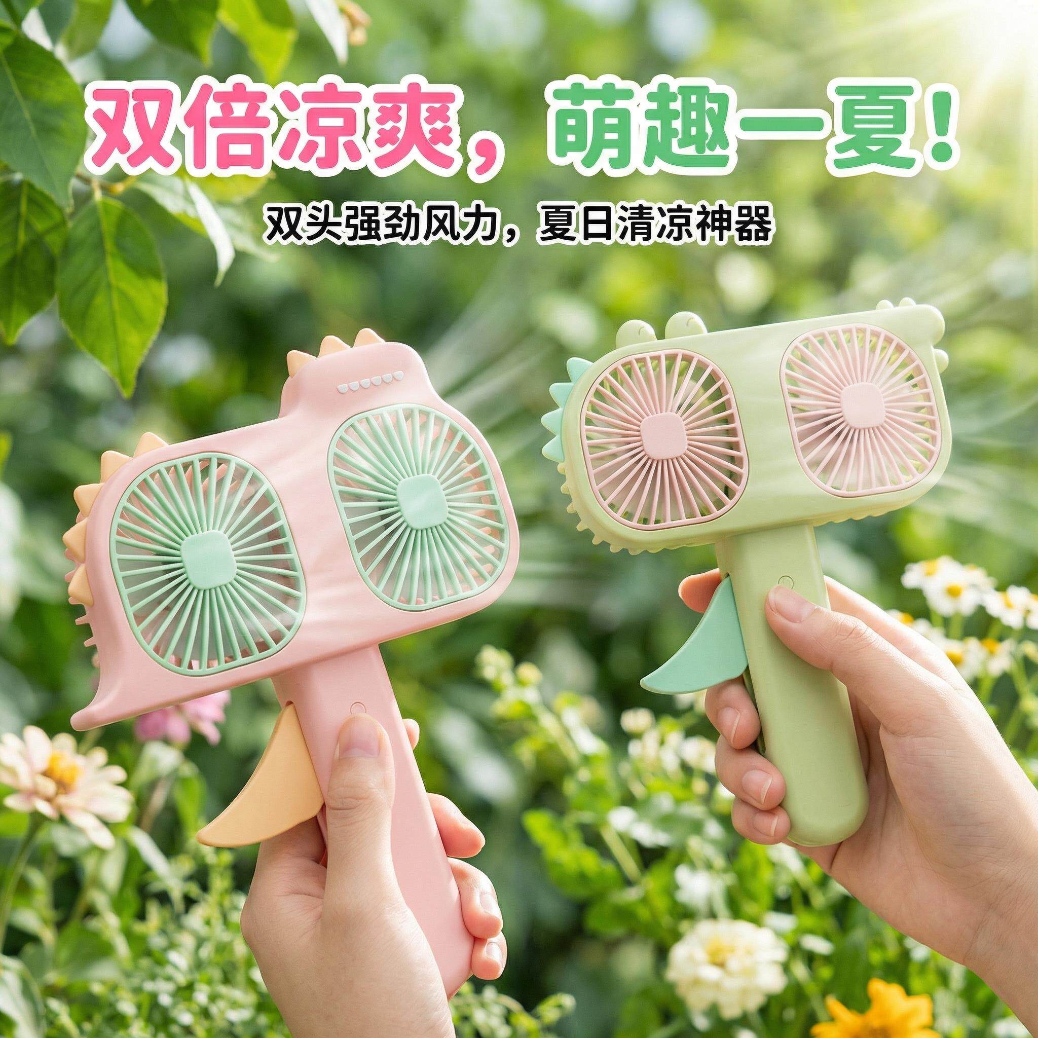 手动按压小风扇夏季幼儿小型手持可携式迷你手摇玩具儿童学生礼品