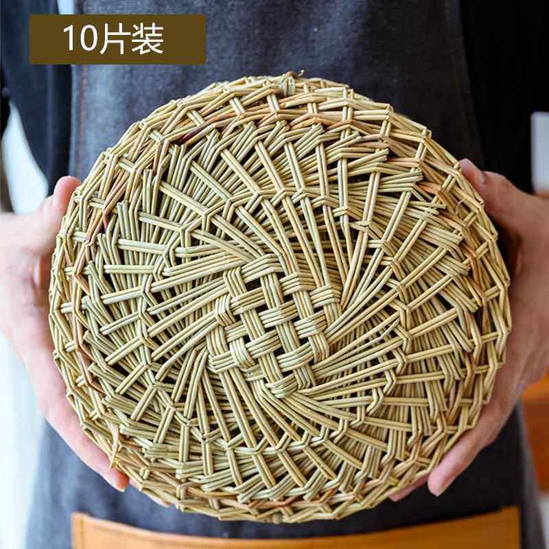 手工编织蒸笼草垫蒸笼垫家用竹蒸笼垫草草编竹蒸笼笼屉布垫纸垫