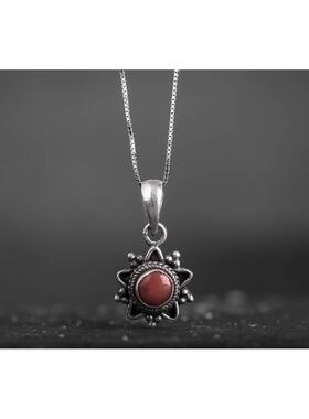 高档尼泊尔手工925饰品宝石手镯吊坠 女手个性錬 银创 意覆古民族