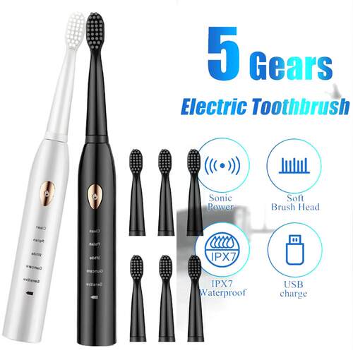 Sonic Electric Toothbrush 5 Gears Adjustment Rechargeable