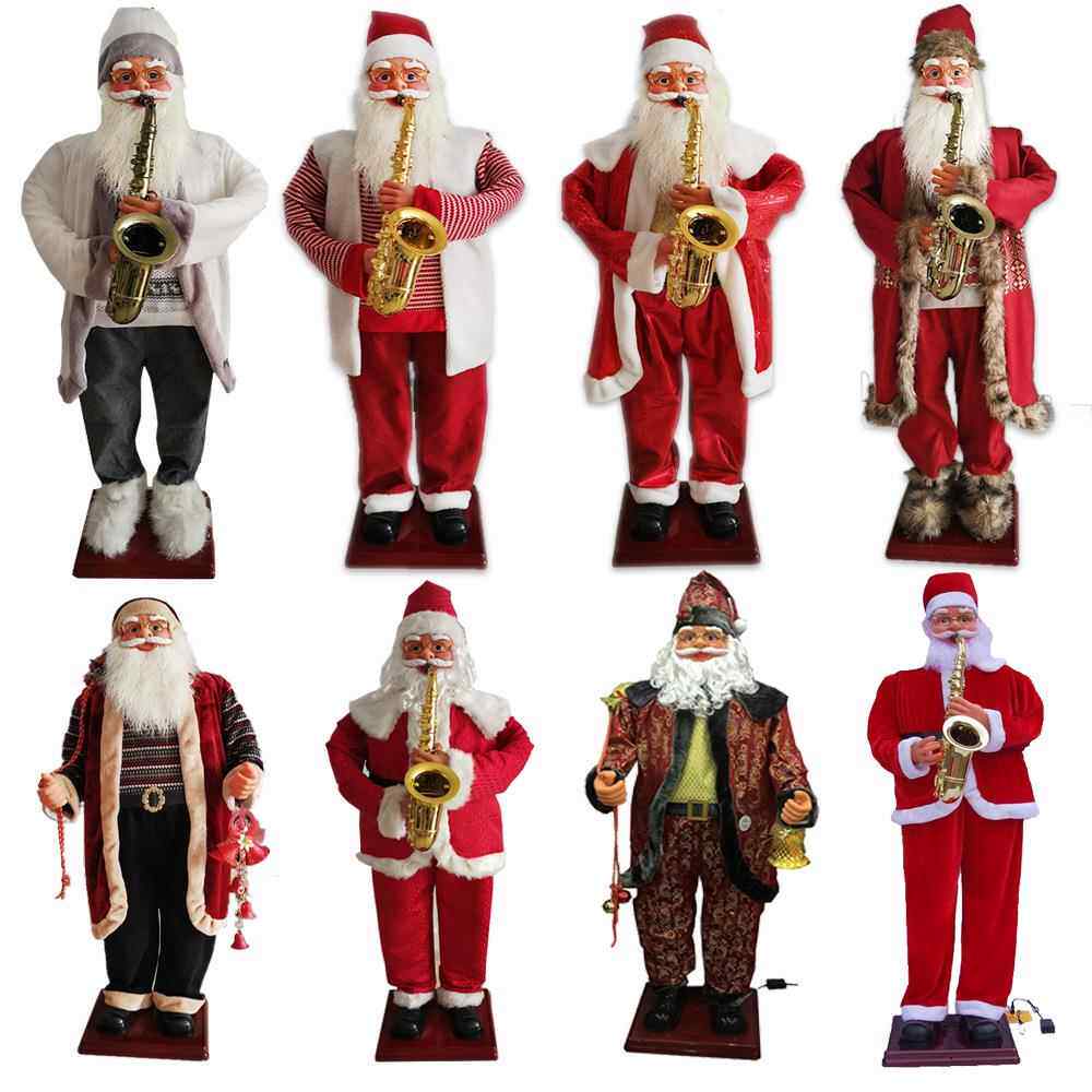 圣诞节装饰品1.8米音乐跳舞圣诞老人吹萨克斯吹喇叭商场圣诞布置