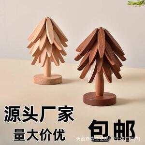 餐桌隔热垫一棵树家用耐高温木质防烫厨房碗垫砂锅垫创意实木摆件