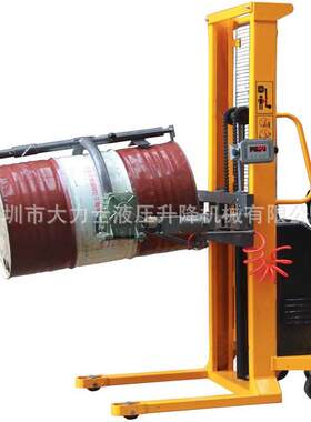 单门架半电动油桶堆高车YL520-1油桶翻转倒料车