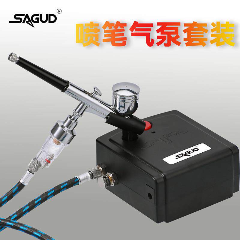 便携迷你喷笔气泵套装模型美甲高达上色龟泵新手喷漆涂工具