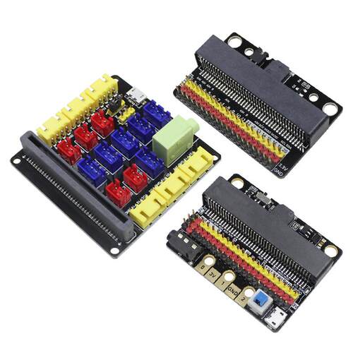 Microbit V2扩展板 IOBIT V1.0/2.0/3.0主板 micro:bit卧式转接板