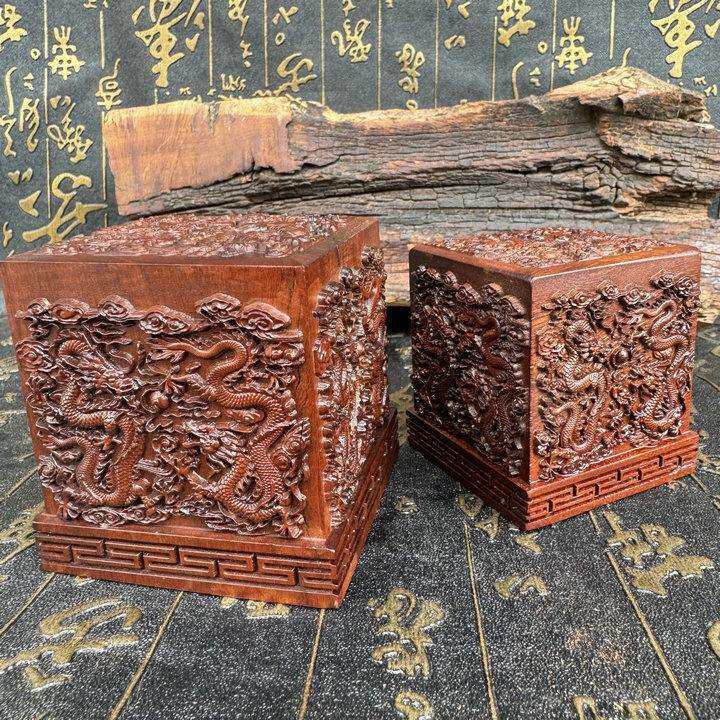 老枣木九龙印土地城隍印九龙印5厘米6厘米摆件刻字支持dz印章