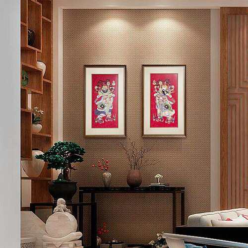 厂家直销门神新年春节年画玄关装饰画客厅入户《铜门神》铜板画