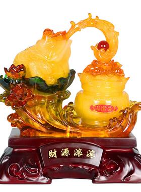 树脂工艺品蓝冰玉财源滚滚招财金蟾摆件店铺收银台吧台送开业礼品
