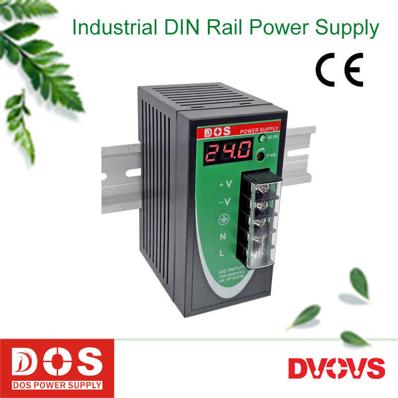 点石导轨式开关电源供应器EPR-100-24PV高效率DC24V4A带电压数显