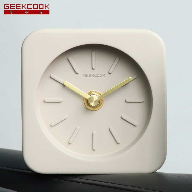 Geekcook/极客库 简约北欧水泥座钟现代装饰品工业风个性桌面摆件,家居饰品,台钟/闹钟,淘宝优惠券,粉丝福利购,淘宝优惠卷