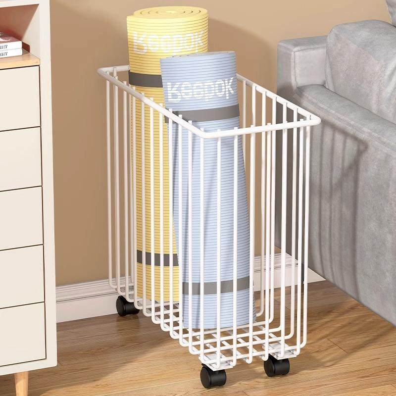 铁艺杂志卷纸收纳篮夹缝置物架落地缝隙收纳筐瑜伽垫手拉篮带轮子,收纳整理,脏衣篮,淘宝优惠券,粉丝福利购,淘宝优惠卷