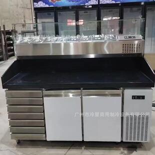 台式沙拉台组合披萨冷藏Ventilated/风冷工作台7抽屉大理石冰箱