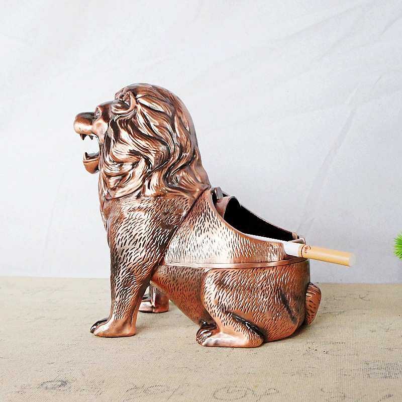 新款金属狮子烟灰缸家用防摔客厅茶几防风带盖时尚高档玄关复古,节庆用品/礼品,时尚烟灰缸,淘宝优惠券,粉丝福利购,淘宝优惠卷