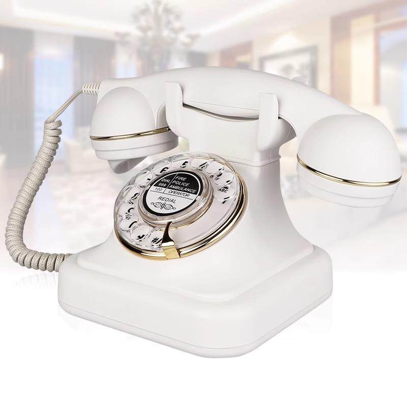 欧式仿古电话机座机家用复古电话机时尚创意老式旋转工艺按键电话