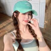 假发和帽子集成薄荷绿色棒球帽为妇女2025年新 大头围多功能 夏季