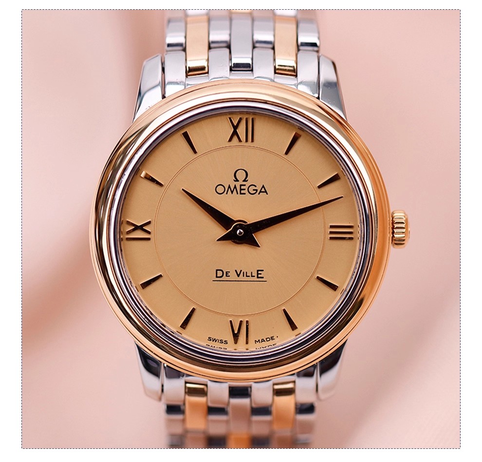 [9.8新]欧米茄碟飞手表女款表径27mm石英腕表424.20.27.60.08.001