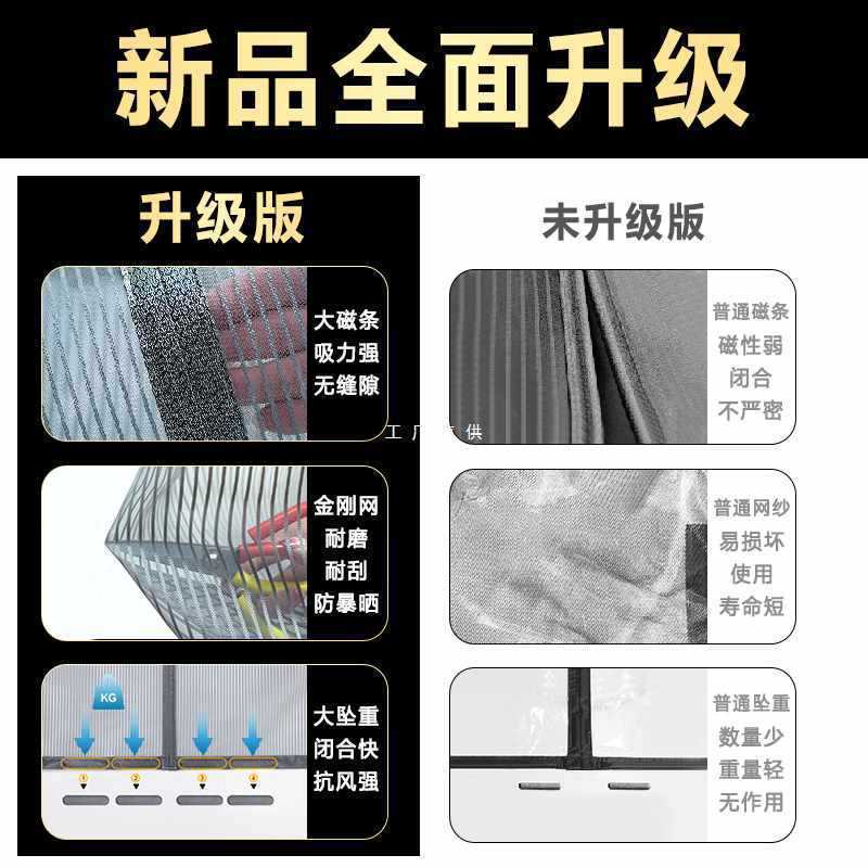 W防蚊门帘纱网大门纱窗入户2023新款纱帘防蝇磁性全磁条沙门自粘